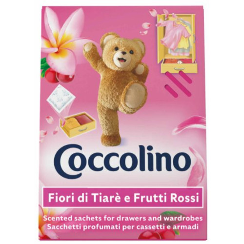 Ароматизатор для гардеробу у саші Coccolino Fiori di tiare e Frutti Rossi, 3 шт